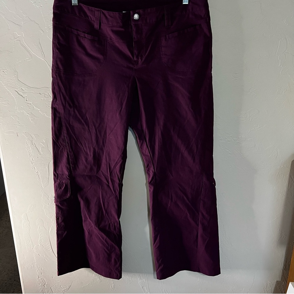 Athleta Burgundy Dipper Boot Cut Low Rise Athletic Outdoor Cargo Utility Pants - Picture 2 of 11